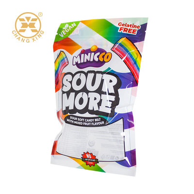 Quality Custom Printed Food Grade Candy Packaging Bags Custom Logo Zipper Lock Candy Pouch factory